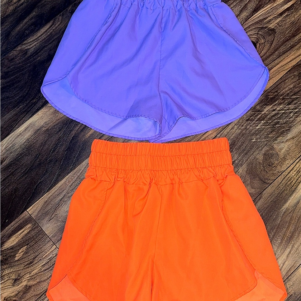 Vibrant Purple and Orange Athletic Shorts